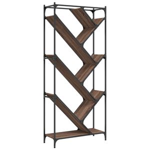 vidaXL Kirjahylly ruskea tammi 79x30x180 cm tekninen puu ja metalli
