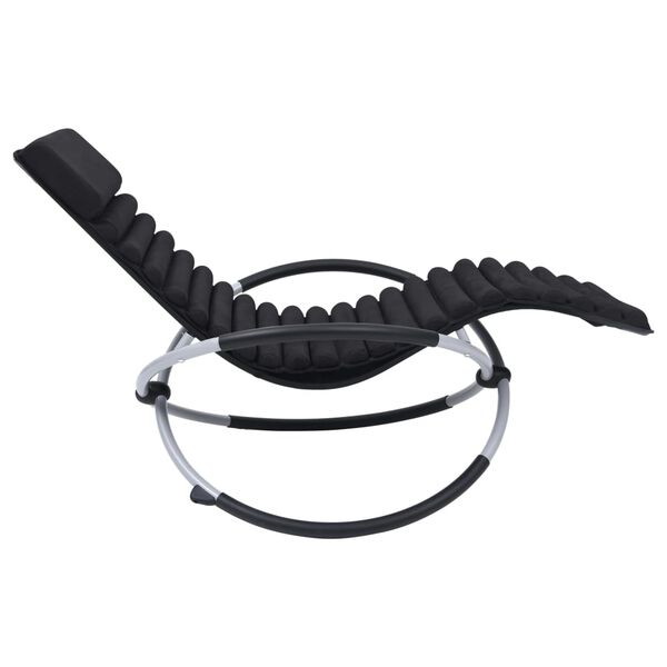 vidaXL Aurinkotuoli tyynyll&auml; ter&auml;s musta