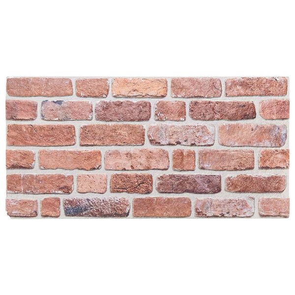 vidaXL Sein&auml;paneelit 10 pcs Punainen 100 x 50 cm EPS vaahtomuovi