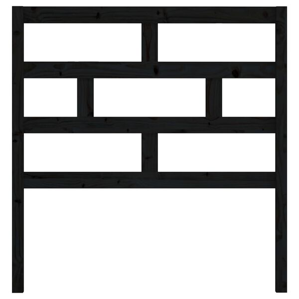 vidaXL Sängynpääty musta 106x4x100 cm täysi mänty