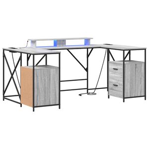 vidaXL P&ouml;yt&auml; Harmaa Sonoma Tekninen puu 182 x 101 x 87,5 cm