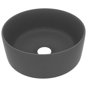 vidaXL Ylellinen pesuallas py&ouml;re&auml; matta tummanharmaa 40x15 cm keraami