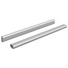 vidaXL Kaapintanko 2 kpl Hopea 464 x 15 x 29 mm Alumiiniseos