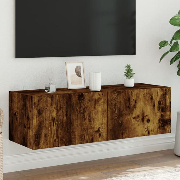 vidaXL TV-sein&auml;kaappi LED-valoilla savutammi 100x35x31 cm