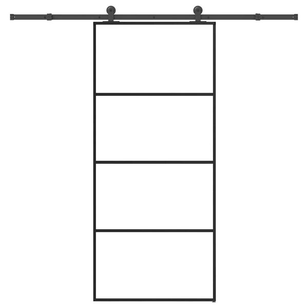 vidaXL Liukuovi asennustarvikkeilla 90x205 cm ESG lasi ja alumiini