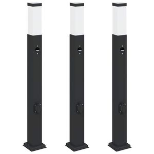 vidaXL Pollarivalaisimet anturilla ja pistorasialla 3 kpl 80 cm musta IP44