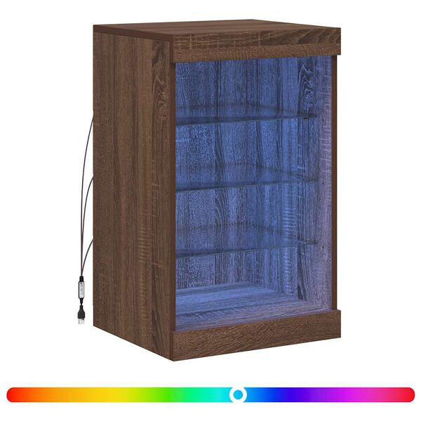 vidaXL Senkki LED-valoilla ruskea tammi 41x37x67 cm