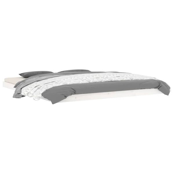 vidaXL Sängynrunko valkoinen 180x200 cm Super King Size täysi mänty