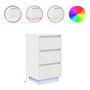 vidaXL Y&ouml;p&ouml;yt&auml;kaappi LED-valoilla Valkoinen 38x34x65 cm