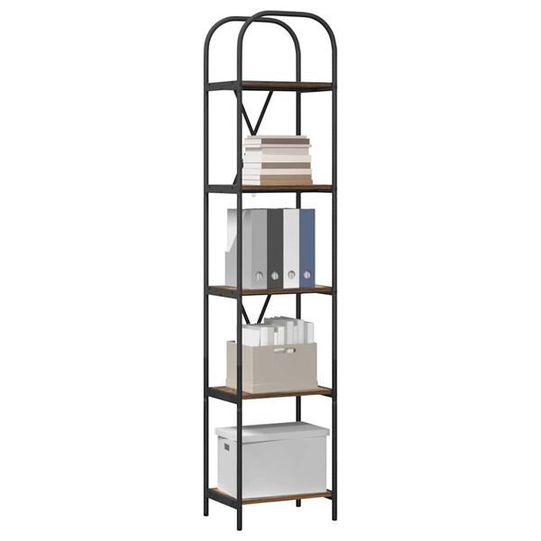 vidaXL Kirjahylly Savup&auml;hkin&auml; 40 x 30 x 183 cm Tekninen puu