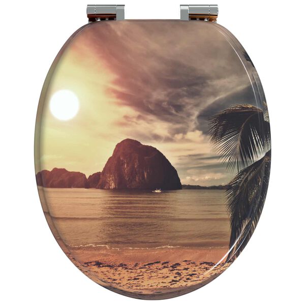 vidaXL Pehmoviimeinen WC-istuin Oranssi 44 x 38 cm MDF-levy