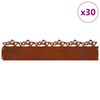 vidaXL Nurmikonreunukset 30 pcs Ruosteinen 103 x 0,05 x 22 cm