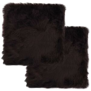 vidaXL Tuolinpehmusteet 2 kpl ruskea 40x40 cm aito lampaannahka