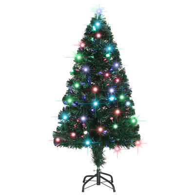 vidaXL Esivalaistu joulukuusi jalustalla 120 cm kuituoptiikka
