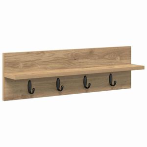 vidaXL Sein&auml;lle asennettava takkihylly Artisan tammi 60 x 10,5 x 18 cm