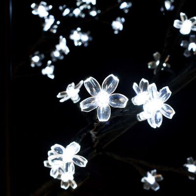 vidaXL Joulukuusi 2 000 kylmän valkoista LED-valoa kirsikankukka 500cm