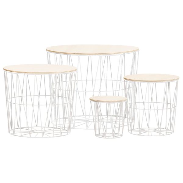 vidaXL Sohvapöytä 4 kpl valkoinen