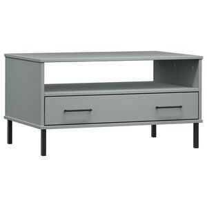 vidaXL Sohvap&ouml;yt&auml; metallijaloilla harmaa 85x50x45 cm t&auml;yspuu OSLO
