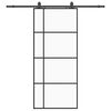 vidaXL Liukuovi asennustarvikkeilla musta 90x205 cm ESG lasi