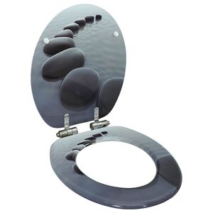 vidaXL WC-istuin soft close kannella MDF kivikuosi