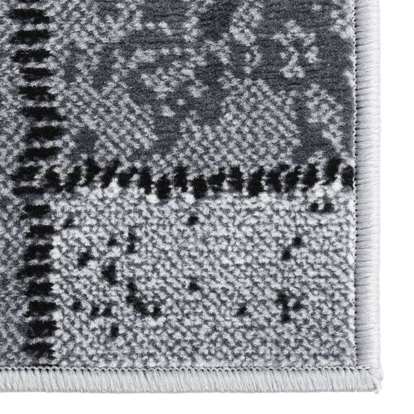 vidaXL K&auml;yt&auml;v&auml;matto BCF harmaa laatikkokuviolla 80x300 cm