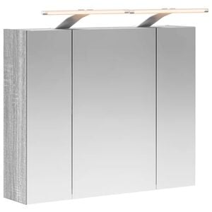 vidaXL Kylpyhuoneen Peilikaappi Harmaa Sonoma 60 x 14,5 x 50 cm