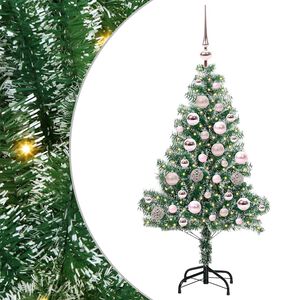 vidaXL Tekoinen joulukuusi lumiflockilla ja LED-valolla 120 cm