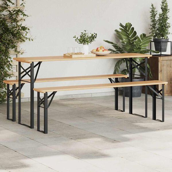 vidaXL Olutp&ouml;yd&auml;n jalka 2 pcs Musta 39 x 3 x 75 cm Jauhemaalattu Ter&auml;s