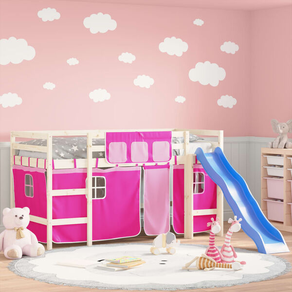 vidaXL Parvis&auml;ngyn verhot vaaleanpunainen polyesteri