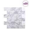 vidaXL Metrolaatta 20 pcs Valkoinen marmori 30,5 x 30,5 cm