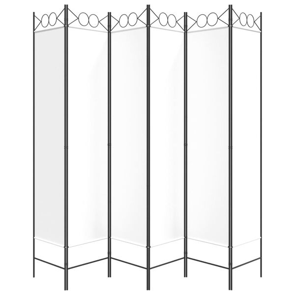 vidaXL 6-paneelinen Tilanjakaja valkoinen 240x200 cm kangas