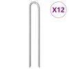 vidaXL Telttatapit 12 kpl U-muotoiset 41,5 cm &Oslash;13 mm galvanoitu ter&auml;s