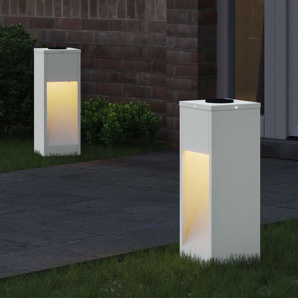 vidaXL Aurinkoinen LED-polkuvalo 2 pcs Valkoinen Kylmävalssattu teräs