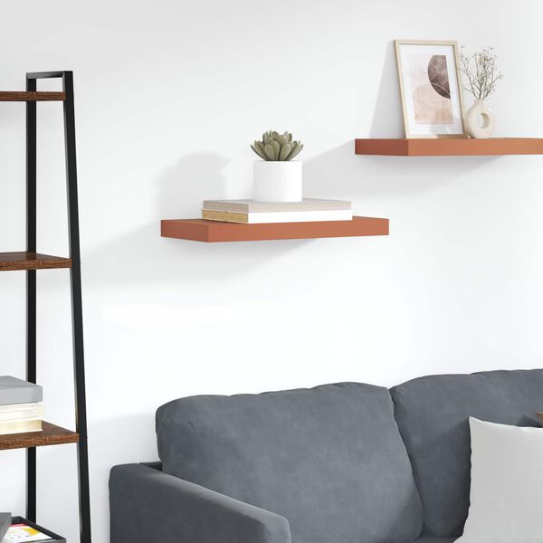 vidaXL Sein&auml;hylly s&auml;ilytystilassa Punainen 60 x 23 x 4 cm Tekninen puu