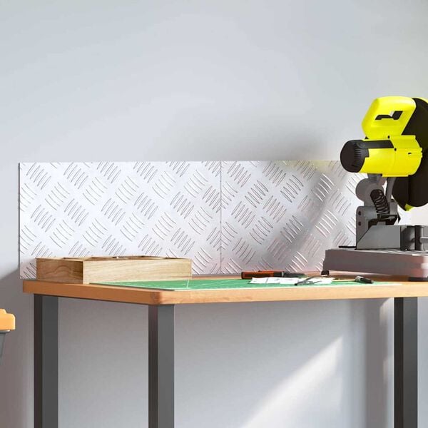 vidaXL Portaan askelma Suorakaide 2 pcs Hopea 50 x 25 cm Alumiini