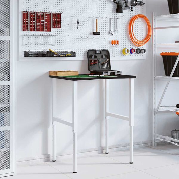 vidaXL työpöytä tummanruskea 80x60x(71,5-98) cm massiivipuutammea