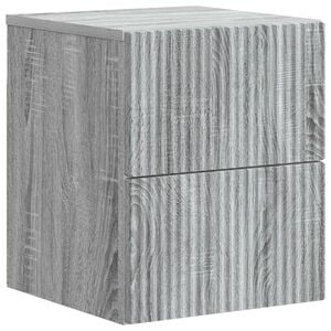 vidaXL Sein&auml;lle Kiinnitett&auml;v&auml; Y&ouml;p&ouml;yt&auml; Harmaa sonoma 33 x 34,5 x 40 cm