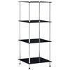 vidaXL 4-kerroksinen hylly musta 40x40x100 cm karkaistu lasi