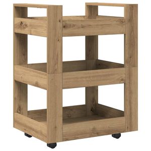 vidaXL Keitti&ouml;vaunu Artisan tammi 60 x 45 x 80 cm Tekninen puu