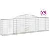 vidaXL Kaarevat kivikorit 9 kpl 300x30x80/100 cm galvanoitu rauta