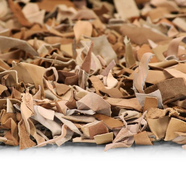 vidaXL Shaggy-matto aito nahka 120x170 cm vaaleanruskea