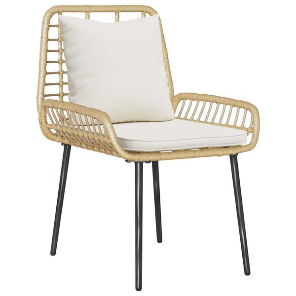 vidaXL Piharuokailu setti 3 pcs Ruskea ja Kerma polyrottinki