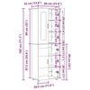 vidaXL Korkea kaappi FLORIN Vanha puu 60 x 35 x 182 cm Tekninen puu