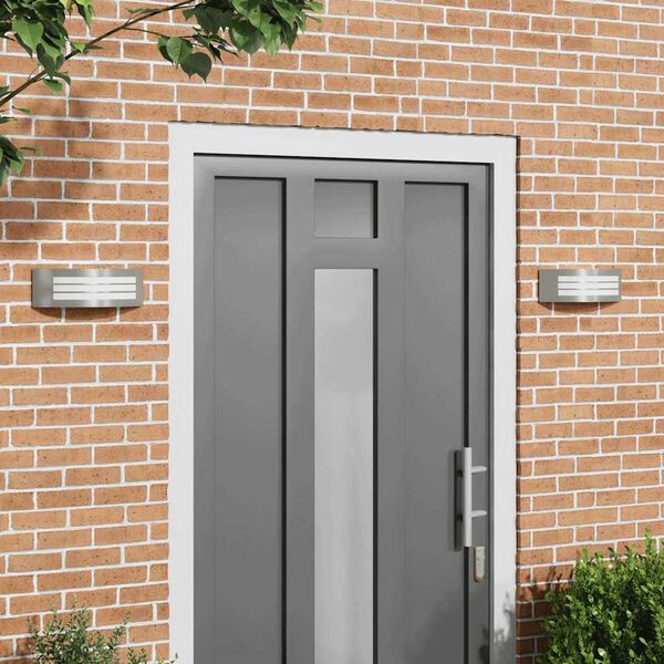 vidaXL Ulkoseinävalot 2 pcs Hopea 32 x 10 x 10 cm Ruostumaton teräs