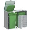 vidaXL Wheelie Bin S&auml;ilytys Double Bins Harmaa 144x81x113 cm Ter&auml;s