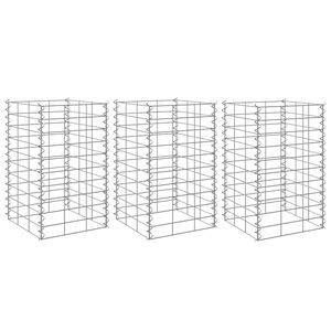 vidaXL Korotetut kivikorit 3 kpl 30x30x50 cm rauta