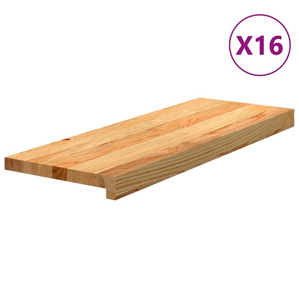 vidaXL Askelmat 16 kpl vaaleanruskea 70x30x2 cm t&auml;ysi tammi