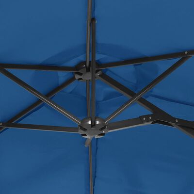 vidaXL Kaksipäinen aurinkovarjo taivaansininen 316x240 cm