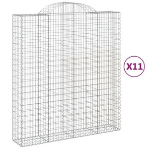 vidaXL Kaarevat kivikorit 11 kpl 200x50x220/240 cm galvanoitu rauta