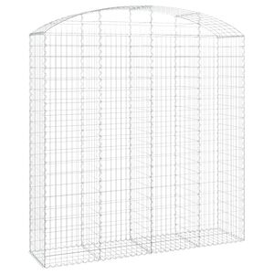 vidaXL Kaareva kivikori 200x50x200/220 cm galvanoitu rauta